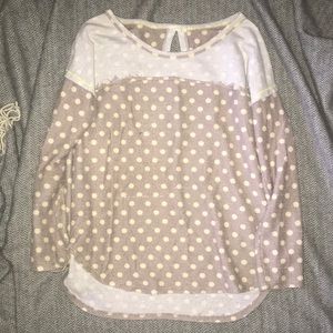 Lush Polka Dot Long Sleeve Top